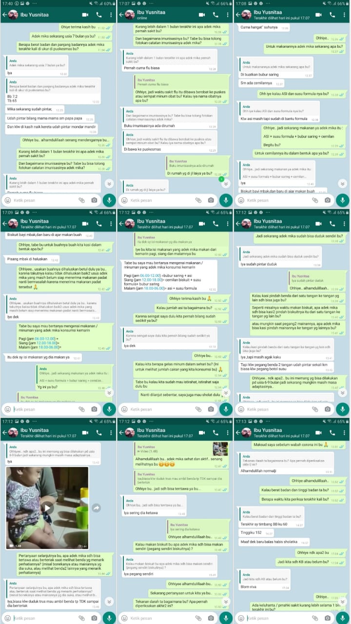 Pemantauan tumbuh kembang ke-5 (via whatsapp)